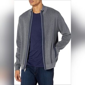 ROBERT GRAHAM Rodin Cotton Blend Full Zip Textured Cardigan SIZE M
